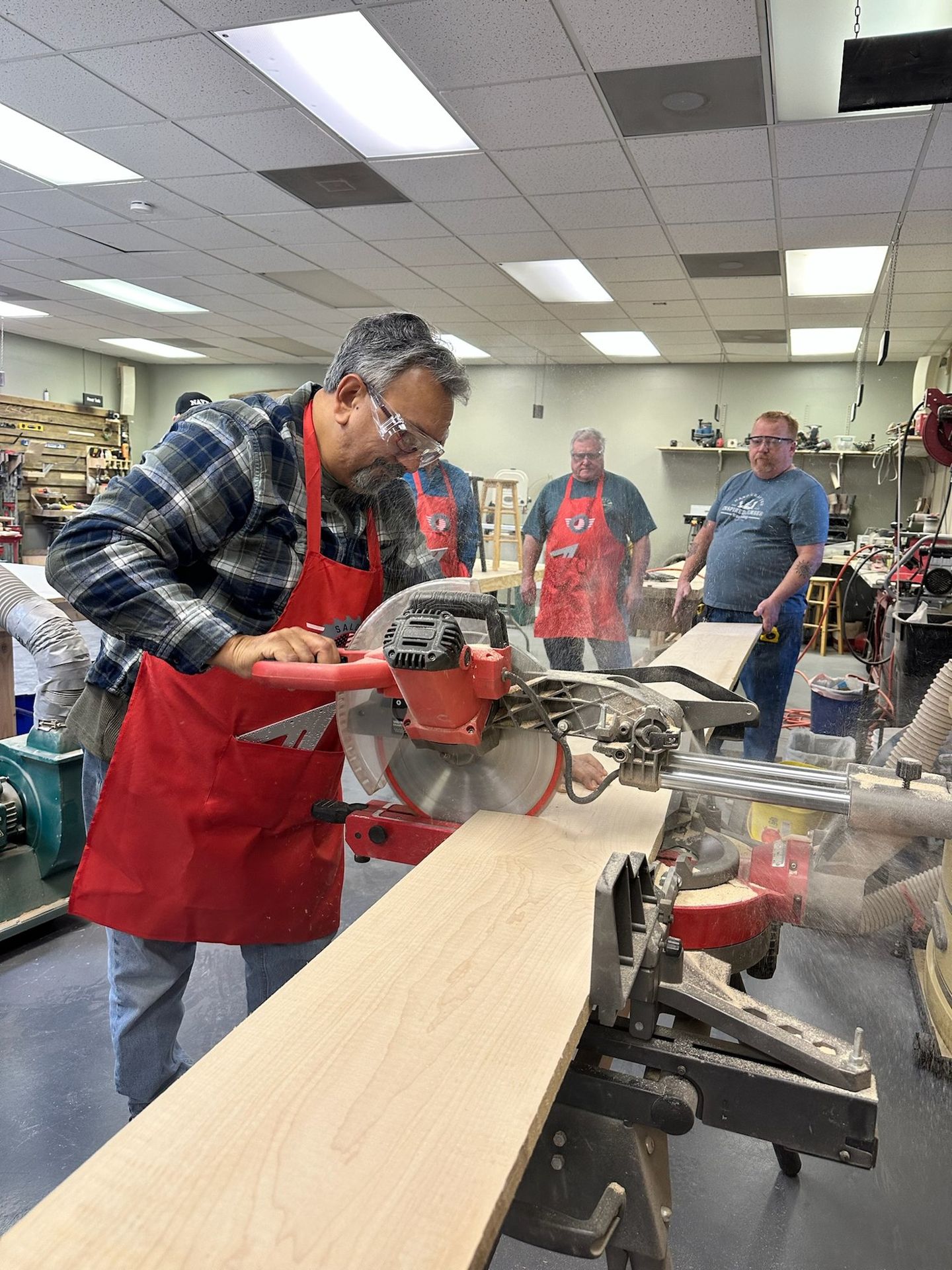 Woodworking together at the ILW workshop